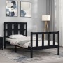 Estructura de cama con cabecero madera maciza negro 100x200 cm de vidaXL, Camas y somieres - Ref: Foro24-3192225, Precio: 143...