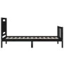 Estructura de cama con cabecero madera maciza negro 100x200 cm de vidaXL, Camas y somieres - Ref: Foro24-3192225, Precio: 143...