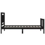 Estructura de cama individual con cabecero madera maciza negro de vidaXL, Camas y somieres - Ref: Foro24-3192195, Precio: 134...