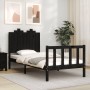 Bed frame with black solid wood headboard 90x190 cm by vidaXL, Beds and slatted bases - Ref: Foro24-3192265, Price: 139,22 €,...