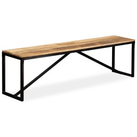 Bank aus massivem Mangoholz, 160 x 35 x 45 cm von vidaXL, Bänke für Hallen und Lager - Ref: Foro24-244904, Preis: 204,47 €, R...