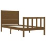 Honey brown solid wood bed frame and headboard 100x200 cm by vidaXL, Beds and slatted bases - Ref: Foro24-3192744, Price: 121...