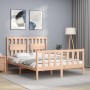 Bed frame with solid wood headboard 120x200 cm by vidaXL, Beds and slatted bases - Ref: Foro24-3192421, Price: 120,13 €, Disc...