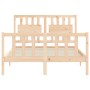 Bed frame with solid wood headboard 120x200 cm by vidaXL, Beds and slatted bases - Ref: Foro24-3192421, Price: 120,13 €, Disc...