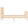 Bed frame with solid wood headboard 120x200 cm by vidaXL, Beds and slatted bases - Ref: Foro24-3192421, Price: 120,13 €, Disc...