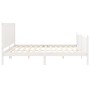 White solid wood bed frame with headboard 200x200 cm by vidaXL, Beds and slatted bases - Ref: Foro24-3192642, Price: 180,41 €...