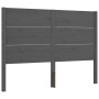 Gray solid wood bed frame with headboard 140x190 cm by vidaXL, Beds and slatted bases - Ref: Foro24-3192733, Price: 153,26 €,...