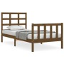 Honey brown solid wood bed frame with headboard 90x200cm by vidaXL, Beds and slatted bases - Ref: Foro24-3192089, Price: 116,...