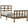 Honey brown solid wood bed frame with headboard 90x200cm by vidaXL, Beds and slatted bases - Ref: Foro24-3192089, Price: 116,...