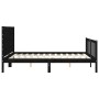 Estructura cama de matrimonio con cabecero madera maciza negro de vidaXL, Camas y somieres - Ref: Foro24-3192760, Precio: 206...