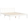 Estructura de cama con cabecero madera maciza blanco 120x200 cm de vidaXL, Camas y somieres - Ref: Foro24-3192617, Precio: 17...