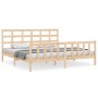 Bed frame with solid wood headboard 200x200 cm by vidaXL, Beds and slatted bases - Ref: Foro24-3192121, Price: 137,69 €, Disc...