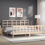 Estructura de cama con cabecero madera maciza 200x200 cm de vidaXL, Camas y somieres - Ref: Foro24-3192121, Precio: 137,69 €,...