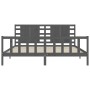 Estructura cama de matrimonio con cabecero madera maciza gris de vidaXL, Camas y somieres - Ref: Foro24-3192833, Precio: 202,...