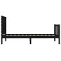 Estructura de cama individual con cabecero madera maciza negro de vidaXL, Camas y somieres - Ref: Foro24-3192715, Precio: 138...