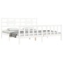 White solid wood bed frame with headboard 200x200 cm by vidaXL, Beds and slatted bases - Ref: Foro24-3192577, Price: 154,12 €...