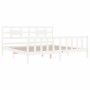 White solid wood bed frame with headboard 200x200 cm by vidaXL, Beds and slatted bases - Ref: Foro24-3192577, Price: 154,12 €...