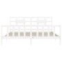 White solid wood bed frame with headboard 200x200 cm by vidaXL, Beds and slatted bases - Ref: Foro24-3192577, Price: 154,12 €...