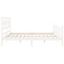 White solid wood bed frame with headboard 200x200 cm by vidaXL, Beds and slatted bases - Ref: Foro24-3192577, Price: 154,12 €...