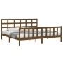 Honey brown solid wood headboard bed frame 180x200cm by vidaXL, Beds and slatted bases - Ref: Foro24-3192119, Price: 165,99 €...