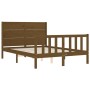 Honey brown solid wood bed frame and headboard 120x200 cm by vidaXL, Beds and slatted bases - Ref: Foro24-3192749, Price: 141...