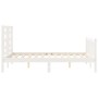 Double bed frame with white solid wood headboard by vidaXL, Beds and slatted bases - Ref: Foro24-3192857, Price: 150,83 €, Di...