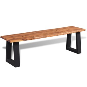 Solid acacia wood bench 145 cm by vidaXL, Benches for halls and storage - Ref: Foro24-245687, Price: 178,12 €, Discount: %