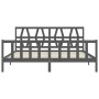 Estructura cama de matrimonio con cabecero madera maciza gris de vidaXL, Camas y somieres - Ref: Foro24-3192508, Precio: 164,...