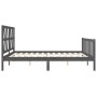 Estructura cama de matrimonio con cabecero madera maciza gris de vidaXL, Camas y somieres - Ref: Foro24-3192508, Precio: 164,...