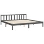 Estructura cama de matrimonio con cabecero madera maciza gris de vidaXL, Camas y somieres - Ref: Foro24-3192508, Precio: 164,...