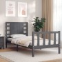 Estructura de cama con cabecero madera maciza gris de vidaXL, Camas y somieres - Ref: Foro24-3192783, Precio: 105,99 €, Descu...