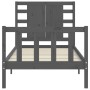 Estructura de cama con cabecero madera maciza gris de vidaXL, Camas y somieres - Ref: Foro24-3192783, Precio: 105,99 €, Descu...