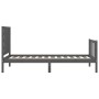 Gray solid wood bed frame with headboard by vidaXL, Beds and slatted bases - Ref: Foro24-3192783, Price: 105,99 €, Discount: %