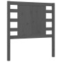 Estructura de cama con cabecero madera maciza gris de vidaXL, Camas y somieres - Ref: Foro24-3192783, Precio: 105,99 €, Descu...