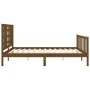 Double bed frame with honey brown wooden headboard by vidaXL, Beds and slatted bases - Ref: Foro24-3192824, Price: 167,99 €, ...