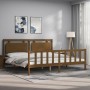 Honey brown solid wood headboard bed frame 180x200cm by vidaXL, Beds and slatted bases - Ref: Foro24-3192184, Price: 215,49 €...