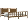 Estructura de cama cabecero madera maciza marrón miel 180x200cm de vidaXL, Camas y somieres - Ref: Foro24-3192184, Precio: 21...