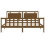 Honey brown solid wood headboard bed frame 180x200cm by vidaXL, Beds and slatted bases - Ref: Foro24-3192184, Price: 215,49 €...