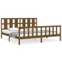 Estructura cama y cabecero madera maciza marrón miel 200x200 cm de vidaXL, Camas y somieres - Ref: Foro24-3192254, Precio: 17...