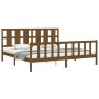 Estructura cama y cabecero madera maciza marrón miel 200x200 cm de vidaXL, Camas y somieres - Ref: Foro24-3192254, Precio: 17...