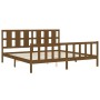 Honey brown solid wood bed frame and headboard 200x200 cm by vidaXL, Beds and slatted bases - Ref: Foro24-3192254, Price: 176...