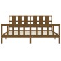 Honey brown solid wood bed frame and headboard 200x200 cm by vidaXL, Beds and slatted bases - Ref: Foro24-3192254, Price: 176...