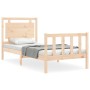 Bed frame with solid wood headboard 90x190 cm by vidaXL, Beds and slatted bases - Ref: Foro24-3192131, Price: 101,00 €, Disco...