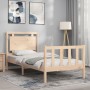 Bed frame with solid wood headboard 90x190 cm by vidaXL, Beds and slatted bases - Ref: Foro24-3192131, Price: 101,00 €, Disco...