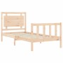 Bed frame with solid wood headboard 90x190 cm by vidaXL, Beds and slatted bases - Ref: Foro24-3192131, Price: 101,00 €, Disco...