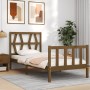 Honey brown solid wood bed frame with headboard 90x200cm by vidaXL, Beds and slatted bases - Ref: Foro24-3192479, Price: 116,...