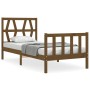 Honey brown solid wood bed frame with headboard 90x200cm by vidaXL, Beds and slatted bases - Ref: Foro24-3192479, Price: 116,...