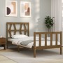 Honey brown solid wood bed frame with headboard 90x200cm by vidaXL, Beds and slatted bases - Ref: Foro24-3192479, Price: 116,...