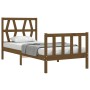 Honey brown solid wood bed frame with headboard 90x200cm by vidaXL, Beds and slatted bases - Ref: Foro24-3192479, Price: 116,...