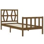 Honey brown solid wood bed frame with headboard 90x200cm by vidaXL, Beds and slatted bases - Ref: Foro24-3192479, Price: 116,...